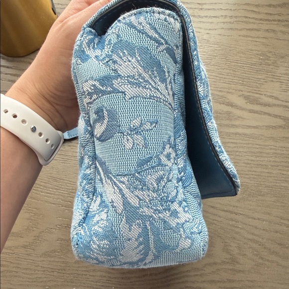 Versace Light Blue Quilted Shoulder Bag with Gold Accents main image 5
